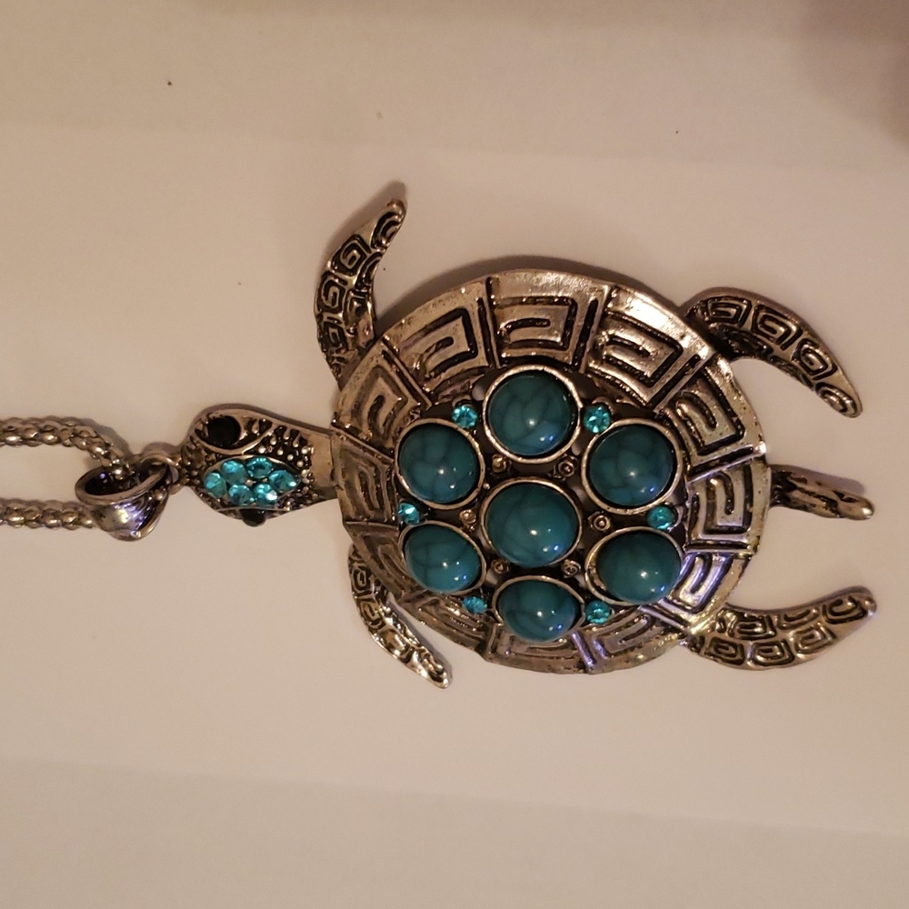 Silver Sea Turtle Necklace